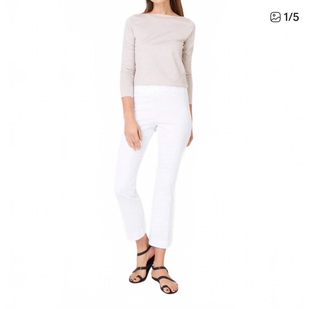 Ann Mashburn Faye Cropped Flare White Pants size Large
